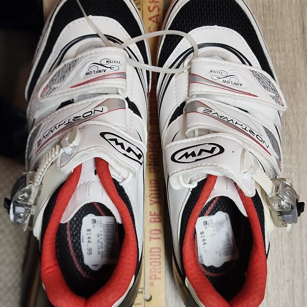 New Northwave Verve S.B.S. Shoe - Women's White/Black/Red sz 38 Cycling Shoes